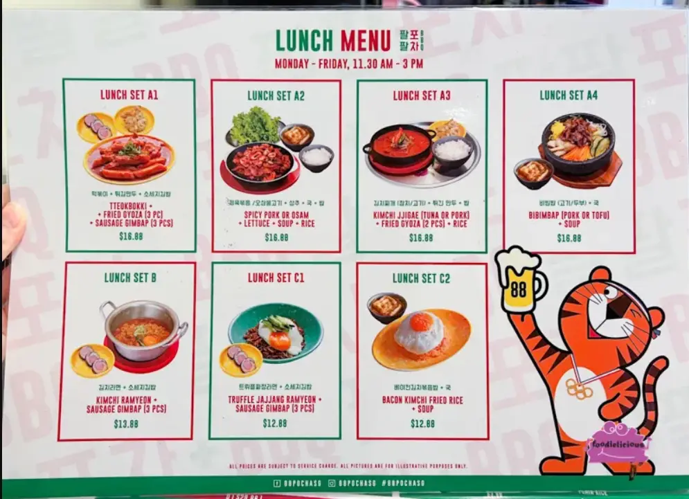 88 Pocha Menu Singapore