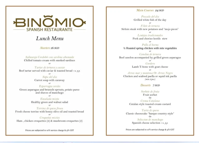 Binomio Menu