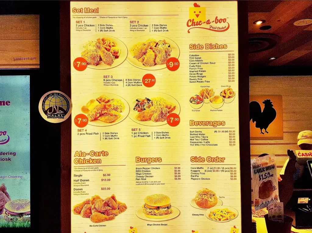 Chic A Boo Menu Singapore