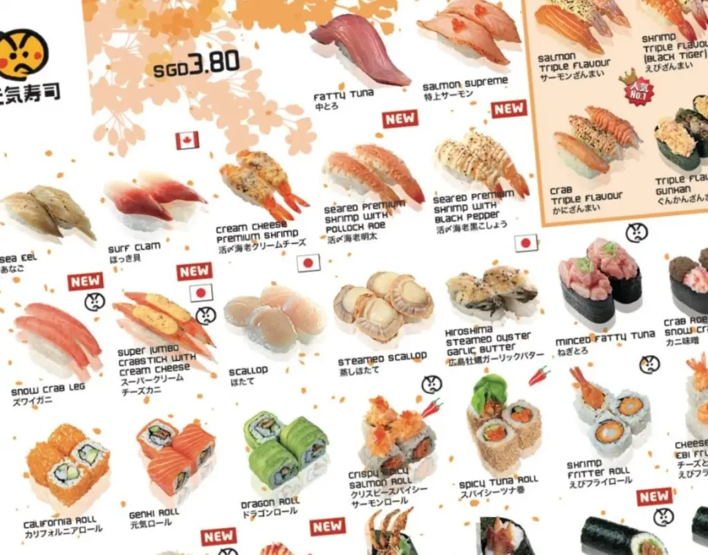 Genki Sushi Menu Singapore