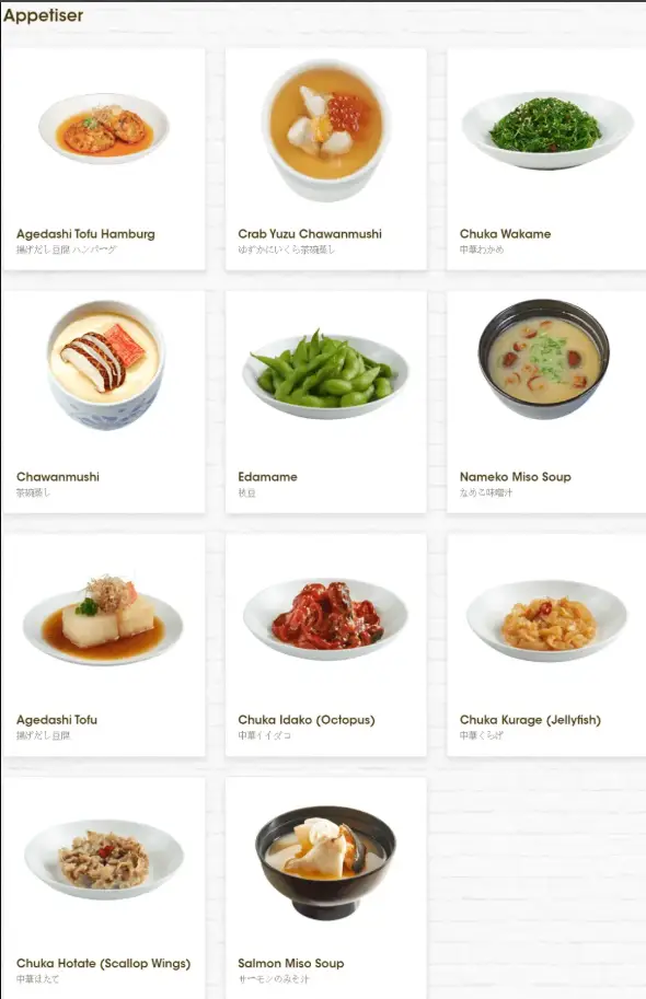 Genki Sushi Menu