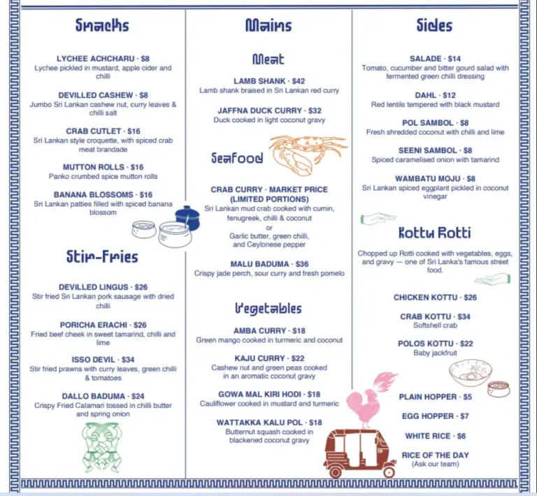 Kotuwa Menu