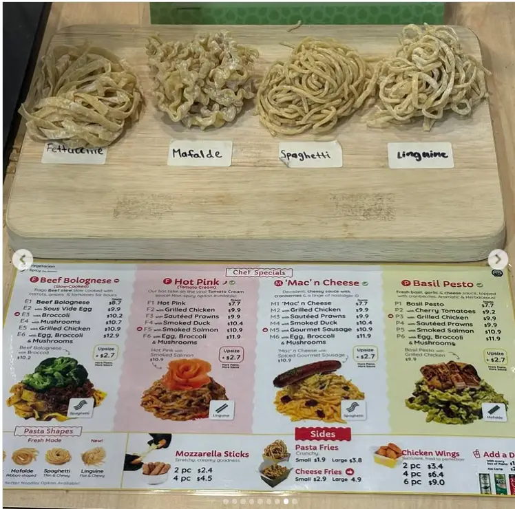 Pastago Menu Singapore