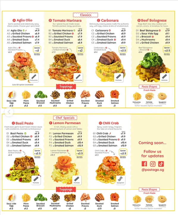 Pastago Menu