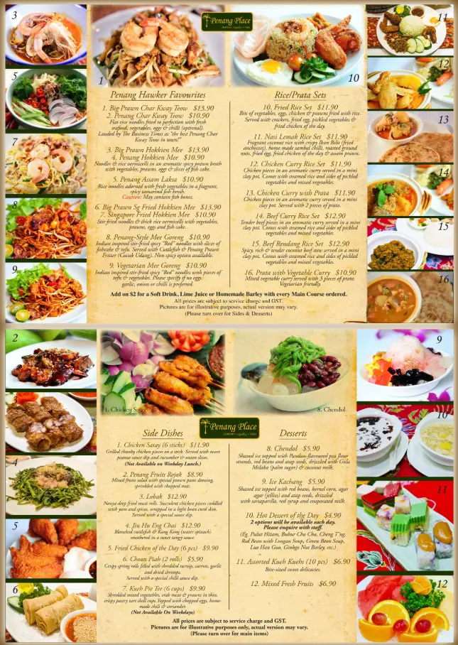 Penang Place Menu Singapore