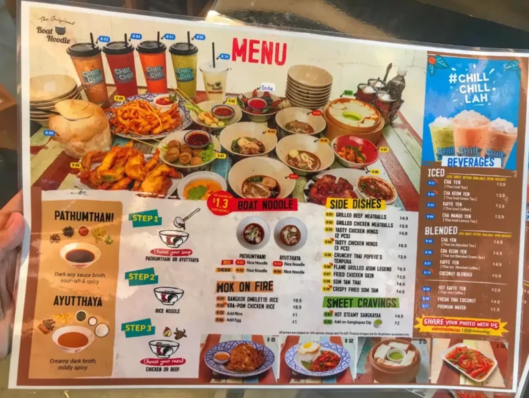 The Original Boat Noodle Menu